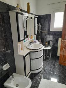 埃尔莫波利斯Art House Syros的浴室设有2个水槽和镜子