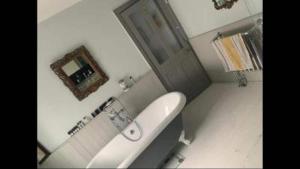特鲁罗Central Truro! Large Double Room In Victorian Property的浴室设有卫生间、水槽和镜子