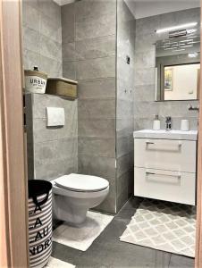 里耶卡Apartman Ines的一间带卫生间和水槽的浴室