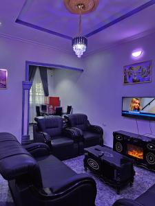 Ekehen247 City Apartment - Home away from home的带沙发和平面电视的客厅