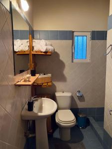 SkálaLuxury Beach Villa的一间带卫生间和水槽的浴室