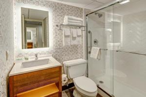 海茨敦温莎东部假日酒店的浴室配有卫生间、盥洗盆和淋浴。