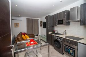 阿克拉Ghana luxury Apartments的一个带水槽和洗碗机的厨房