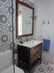 莫哈卡尔Las Palmeras del Cantal的一间带水槽和镜子的浴室