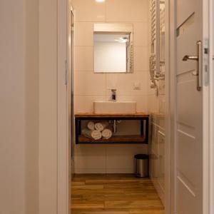 普日维兹Las i woda的一间带水槽和镜子的浴室