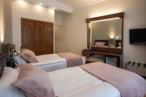 伊斯坦布尔瓦尔达尔宫酒店 - 特殊类别的酒店客房,设有两张床和镜子