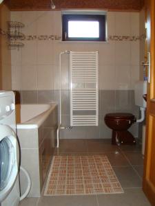 科尔尼鲁格Apartments Maroflin的浴室配有卫生间、淋浴和盥洗盆。
