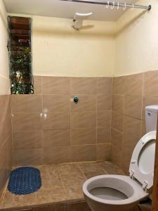 纳纽基The Murana Chalet的一间带卫生间和淋浴的浴室