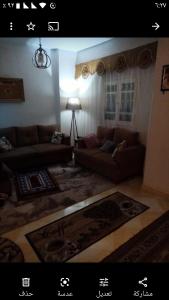 Kafr al IshārahGibran residence的客厅配有两张沙发和地毯。