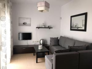 科尼尔-德拉弗龙特拉Apartamento Conil的带沙发和电视的客厅