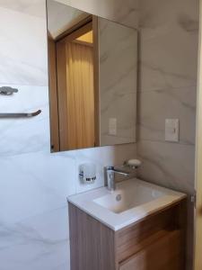 圣多明各Acogedor Apartamento - Regatta Living 2的一间带水槽和镜子的浴室