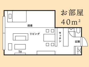 五岛Apartment Goto アパートメント五島的一个小房子的平面图