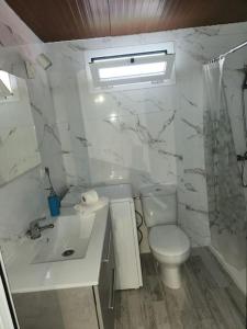 SabinosaLa Montaña 2的白色的浴室设有卫生间和水槽。