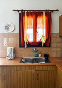 Andros escape - a cosy 1bed flat的厨房或小厨房