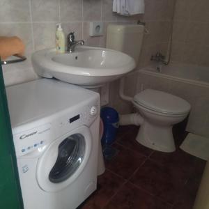 JadrtovacApartment Tuja的一间带洗衣机和水槽的浴室