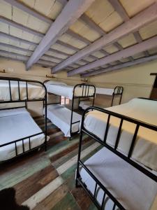 萨尔塔Punto Salta Hostel的客房内的一组双层床