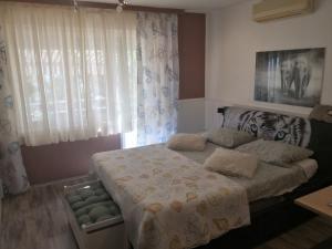 里耶卡Apartment Serpa的一间卧室设有一张床和一个窗口