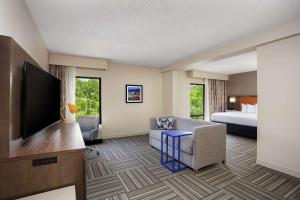 金斯波特金斯斯波特希尔顿恒庭酒店的配有一张床和一台平面电视的酒店客房