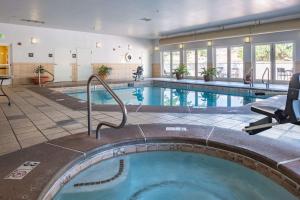 里奇菲尔德里奇菲尔德希尔顿恒庭酒店的一座大型室内游泳池