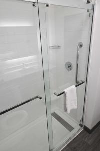 莱克帕克瓦尔多斯塔/莱克帕克区希尔顿恒庭酒店的浴室里设有玻璃门淋浴