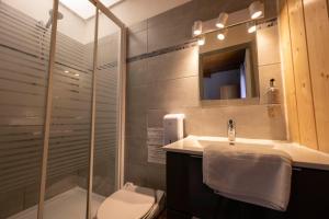勒索兹弗洛孔酒店的浴室配有卫生间、盥洗盆和淋浴。
