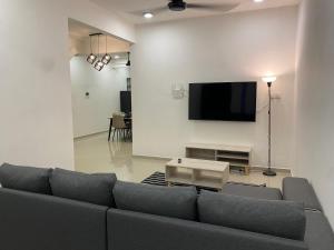 怡保Dudu Guesthouse Ipoh的带沙发和平面电视的客厅