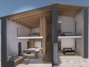 沃丽曼村Aroa Eco Living Experience的房屋 - 带两张床和阳台
