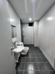 瓜拉丁加奴Qaisara Qais Homestay的一间带水槽和卫生间的浴室