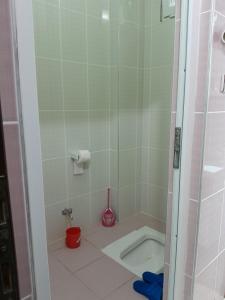 Doğa manzaralı ev的浴室配有淋浴和卫生间。