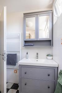 扎马迪Balatonic Retro的一间带水槽和镜子的浴室