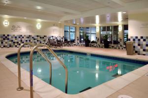 伯克利圣路易斯机场希尔顿花园酒店的酒店大堂的大型游泳池