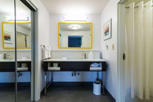 阿伦派克Hampton Inn & Suites - Allen Park的一间带水槽和镜子的浴室