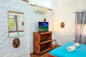 邦劳邦劳巧克力山度假酒店的配有电视、床和镜子的客房