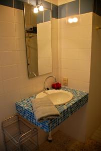 威廉斯塔德加勒比海弗拉沃公寓酒店的浴室水槽配有镜子和毛巾