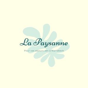马拉喀什la Paysanne by Souna的蓝花标志,用“Jaynesne”字