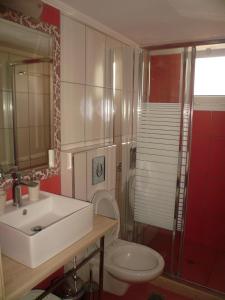 利吉亚阿夫拉酒店的浴室配有白色卫生间和盥洗盆。