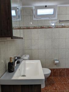 尼亚普拉莫斯Ethos Apartment 2的一间带水槽和卫生间的浴室