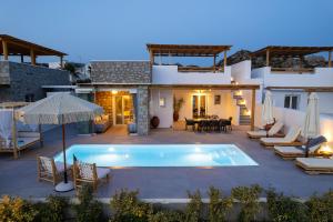 布拉卡OLIVES seaside villas (4elies)的一个带游泳池和庭院的别墅