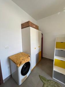 Dawwār Ruḩayyimamwaj的小房间设有洗衣机和柜台