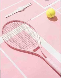 霍巴特The Blush House的网球拍和网球场上的球