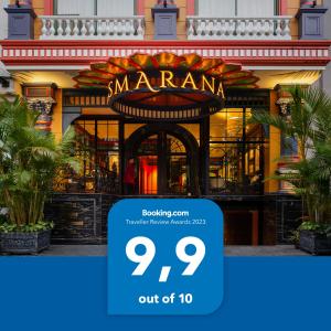 河内Smarana Hanoi Heritage - Hotel and Retreats的带有读马兰扎符号的酒店屏幕