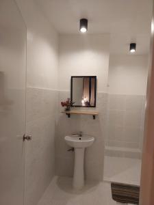 莫阿尔博阿MOHO的一间带水槽和镜子的浴室