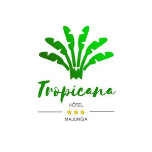 马哈赞加Hôtel Tropicana Majunga的棕榈树酒店标志