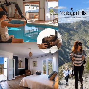 孔佩塔Malaga Hills Double Comfort Boutique & Wellness Hotel -Adults Only-的女别墅照片的拼贴