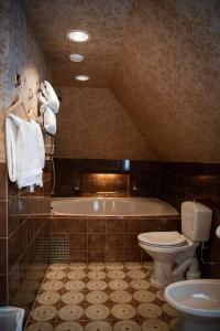塔努姆斯海德塔努姆杰斯吉法瑞酒店的带浴缸、卫生间和盥洗盆的浴室