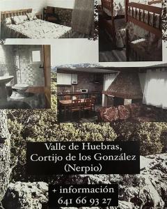 内尔皮奥Casa rural valle de huebras的一张带床的房间的照片拼合在一起