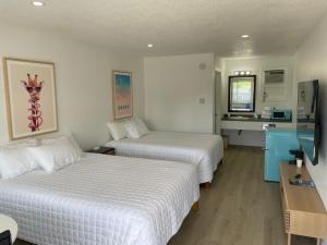 Lake CityDouble Room的酒店客房设有两张床和电视。