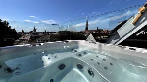 弗莱堡Historical Luxury Homes - Exclusive Selection的浴缸,享有城市美景
