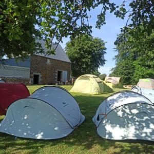 Le Ménil-CiboultLa Billardière Camping à la Ferme的一群帐篷坐在草地上
