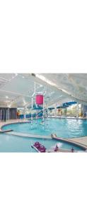 爱丁堡Luxury spacious family caravan的蓝色海水大型游泳池